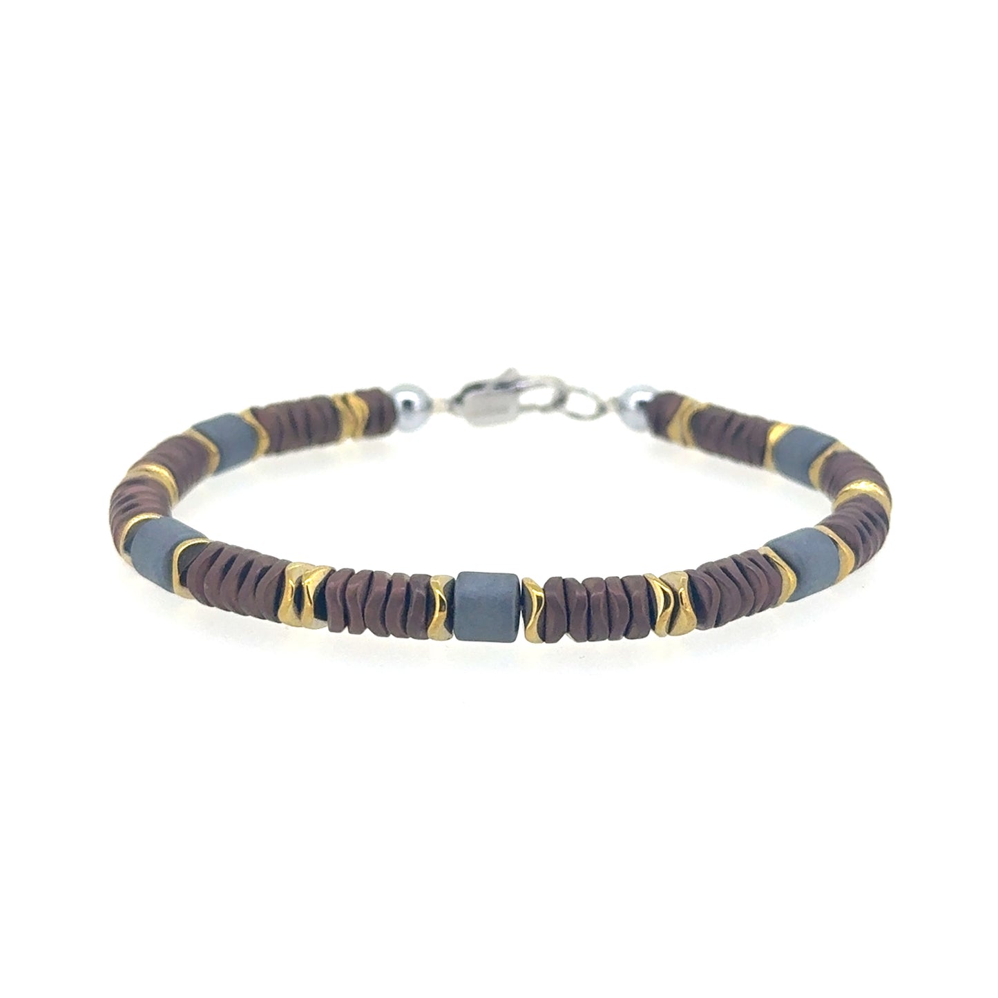 Brown and Gold Beaded Bracelet