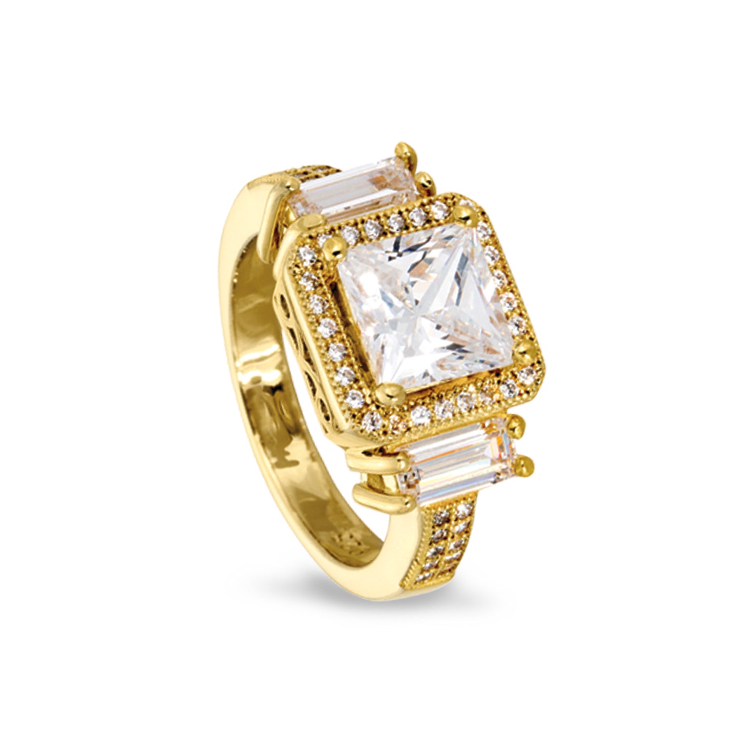 Princess Cut Simulated Diamond Ring with Halo