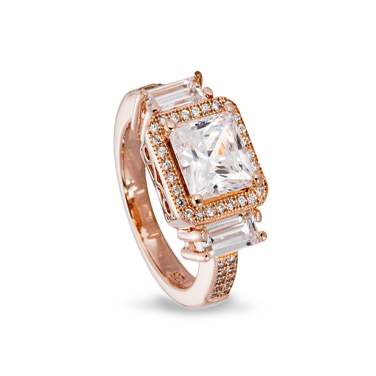 Princess Cut Simulated Diamond Ring with Halo