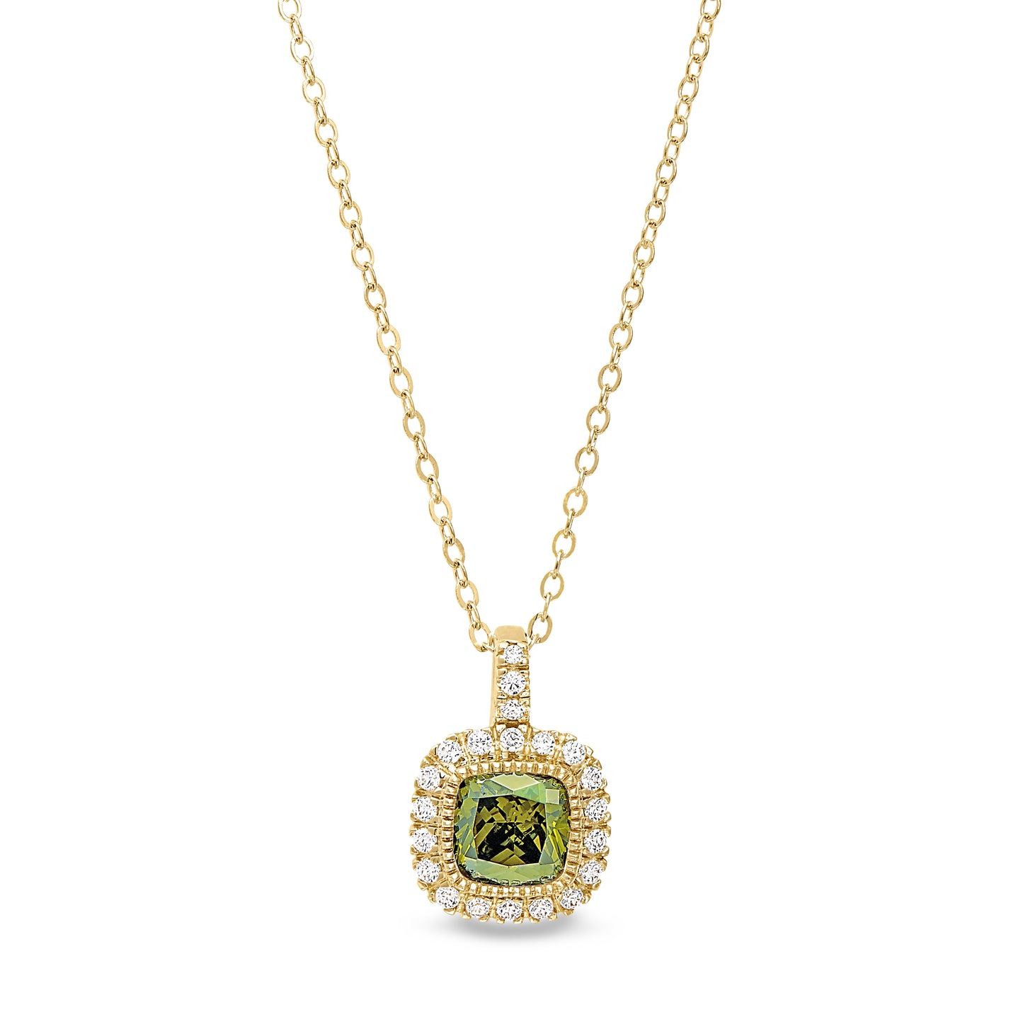 Cushion Cut August Birthstone Pendant