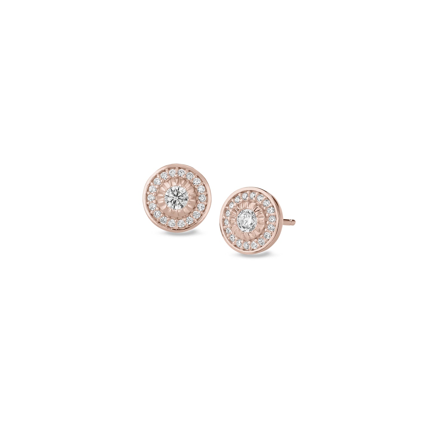 Round Halo Stud Earrings
