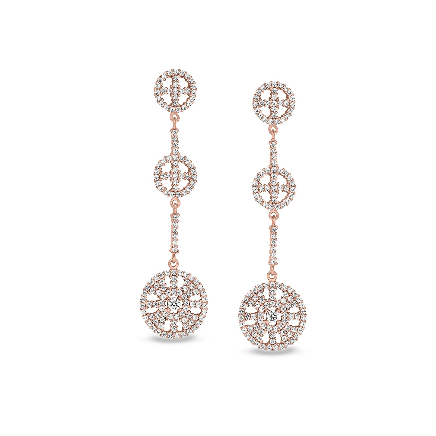 Three Circle Drop Earrings