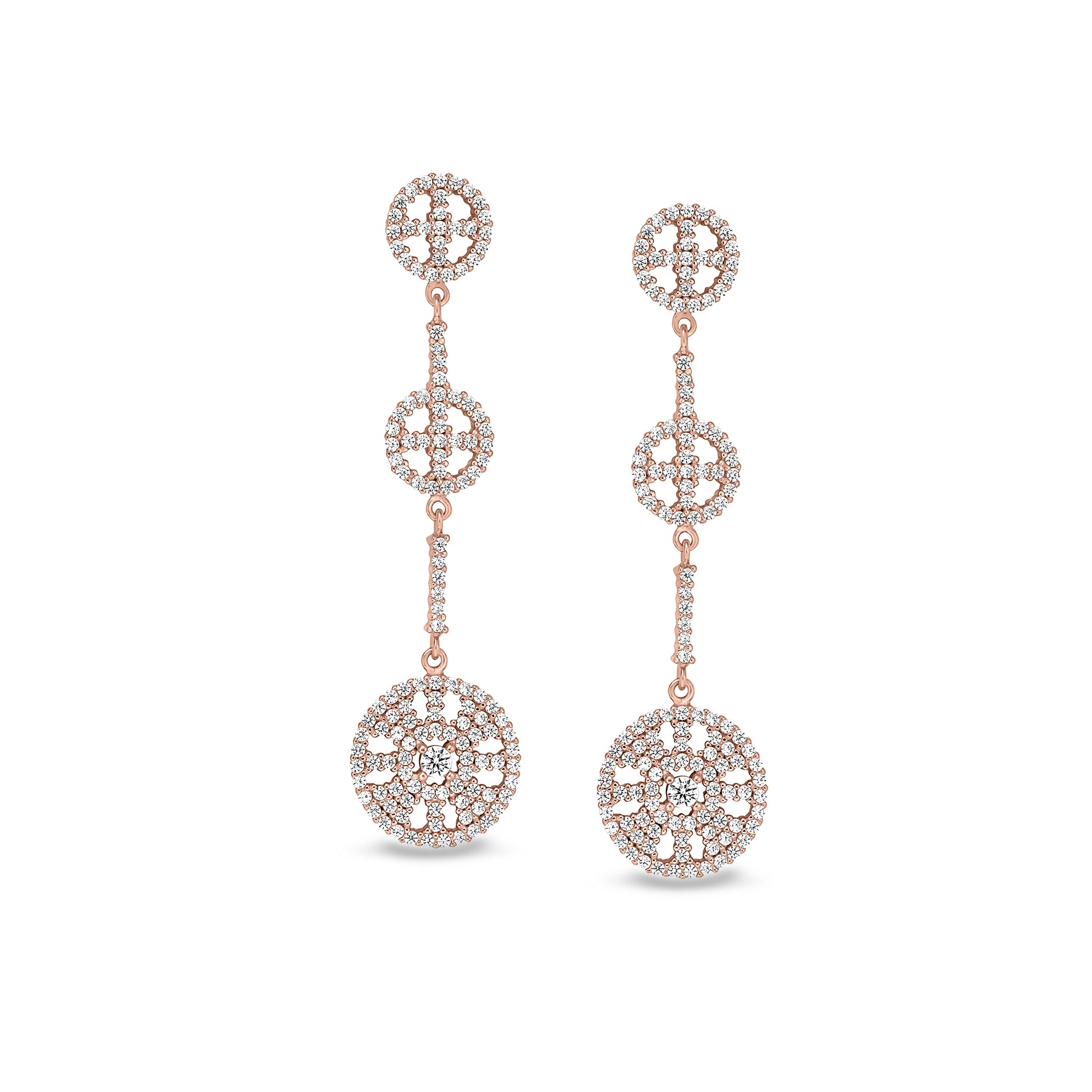 Three Circle Drop Earrings