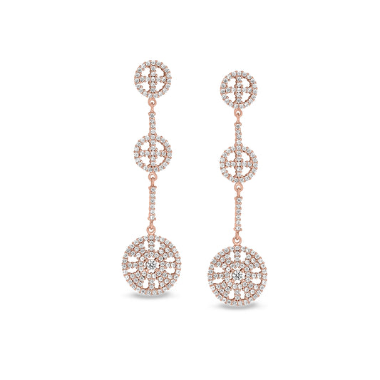 Three Circle Drop Earrings