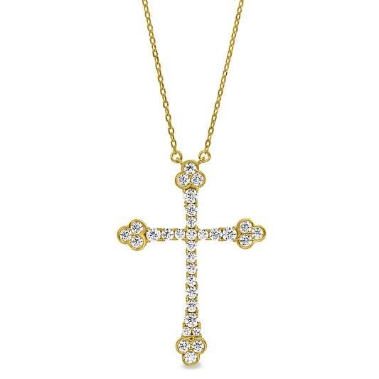 Fancy Cross Necklace with Ornate Ends