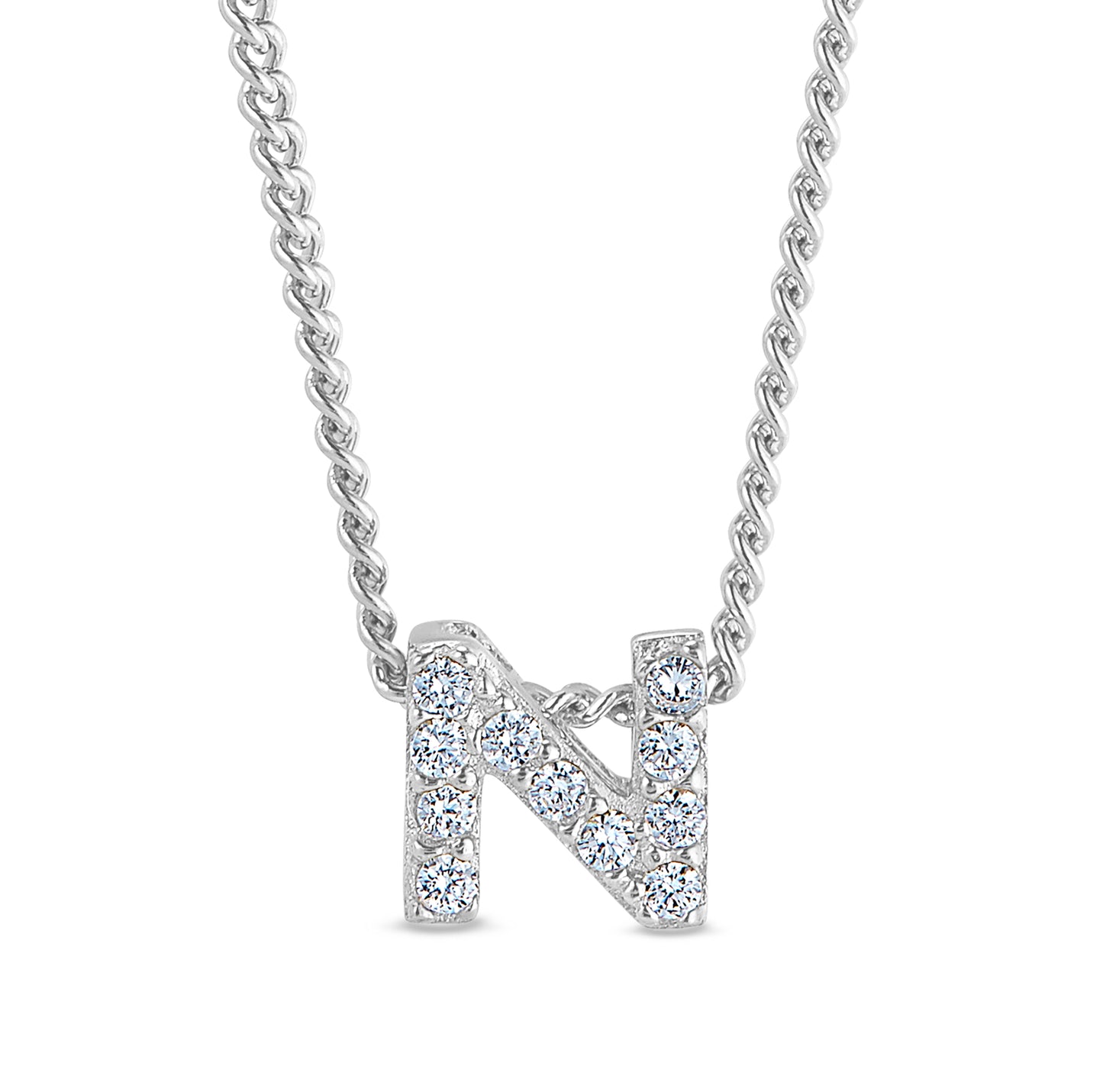 Platinum Finish Initial Pendant - A (BL2287N-A)