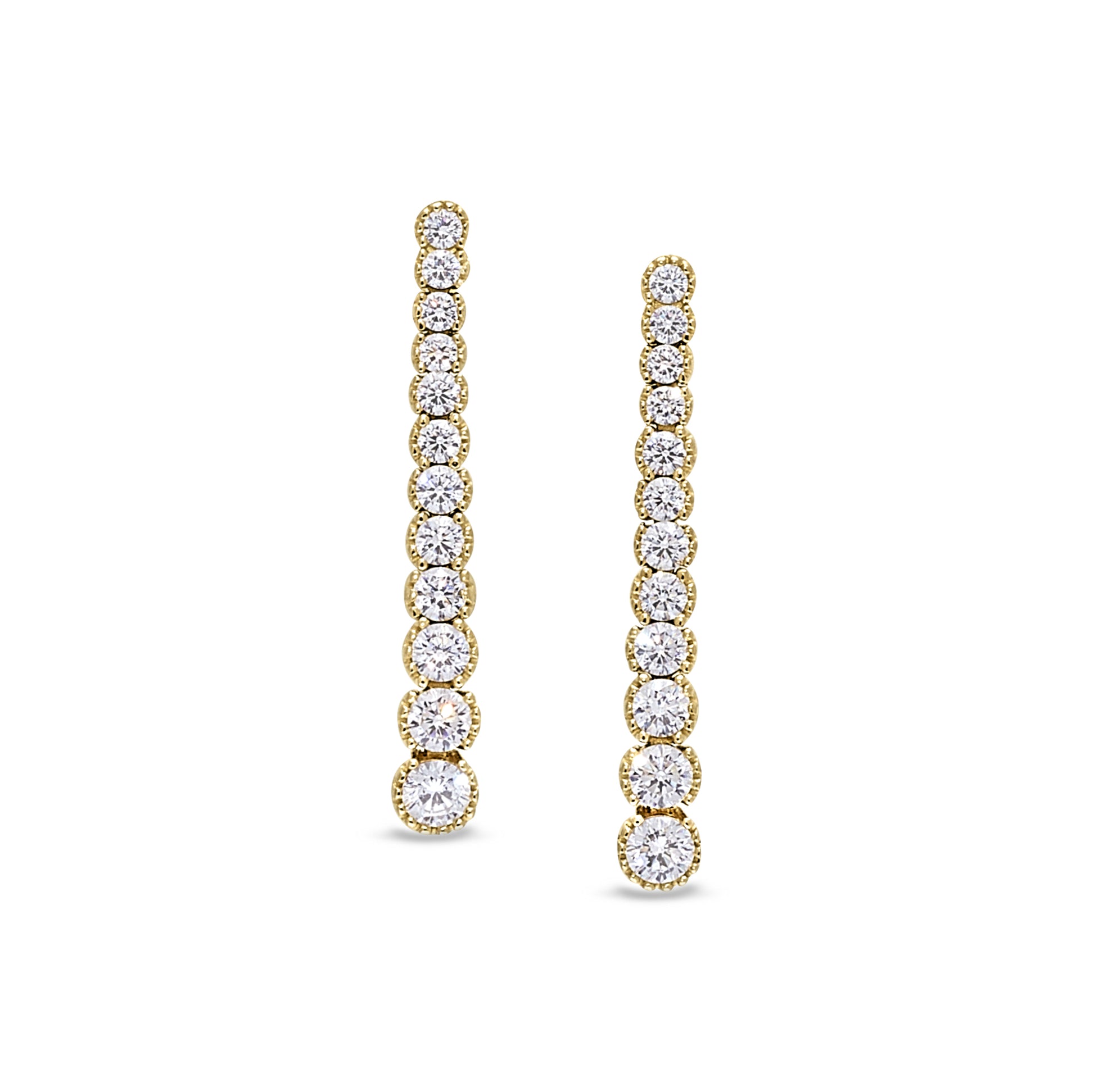 Beaded Bezel Drop Earrings