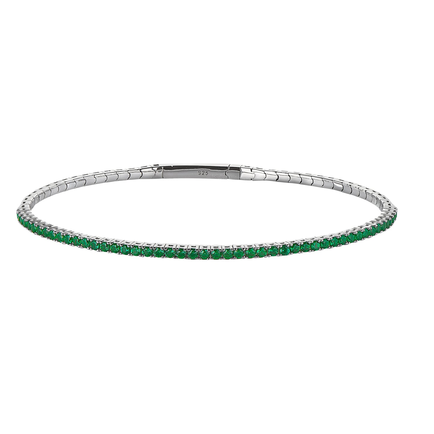 May Emerald Birthstone Flexible Tennis Bracelet