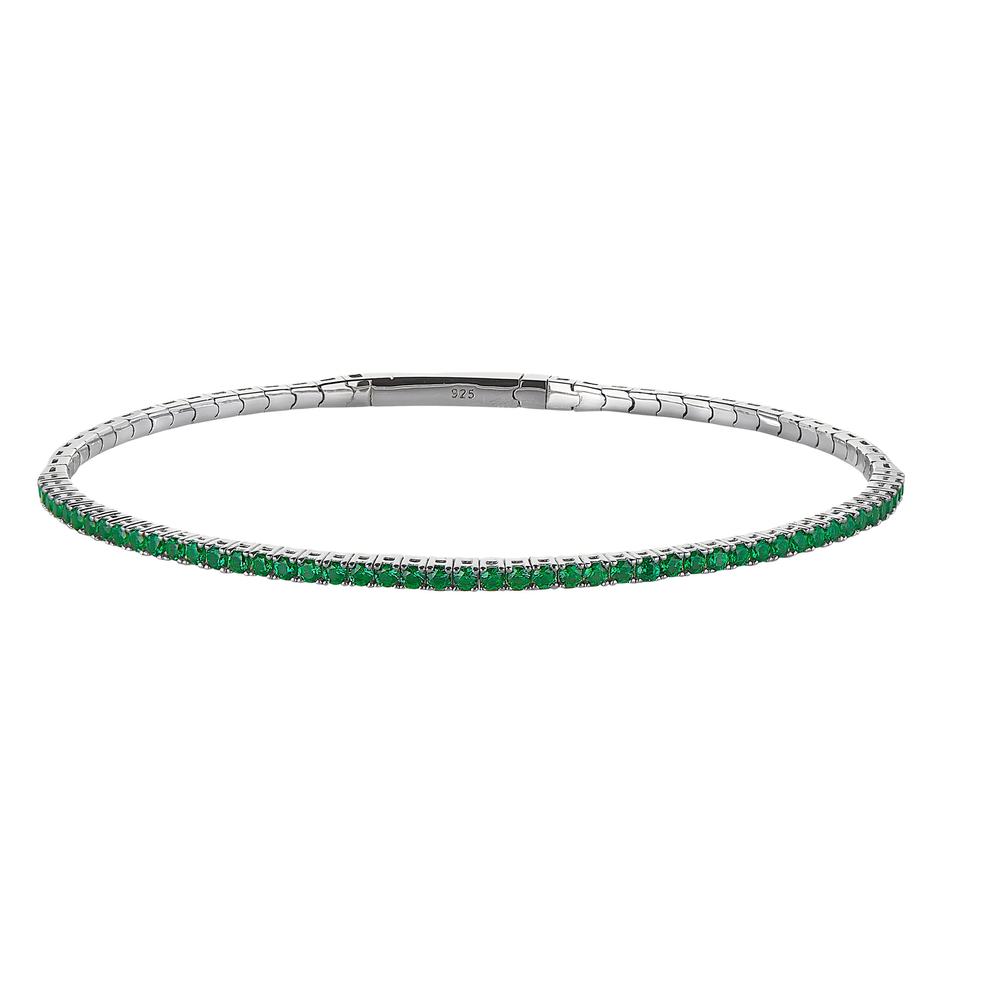 May Emerald Birthstone Flexible Tennis Bracelet