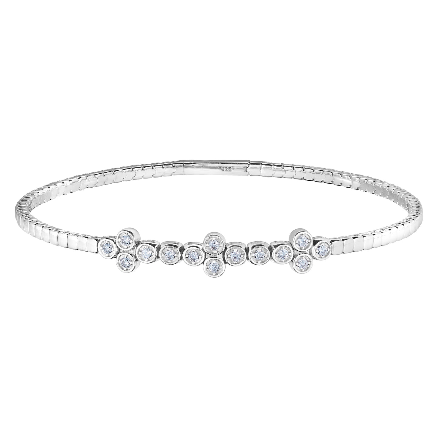 Clustered Bezel Flex Bracelet