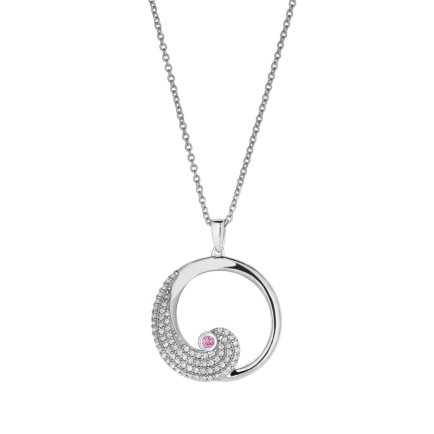 October Pink Sapphire Birthstone Pendant
