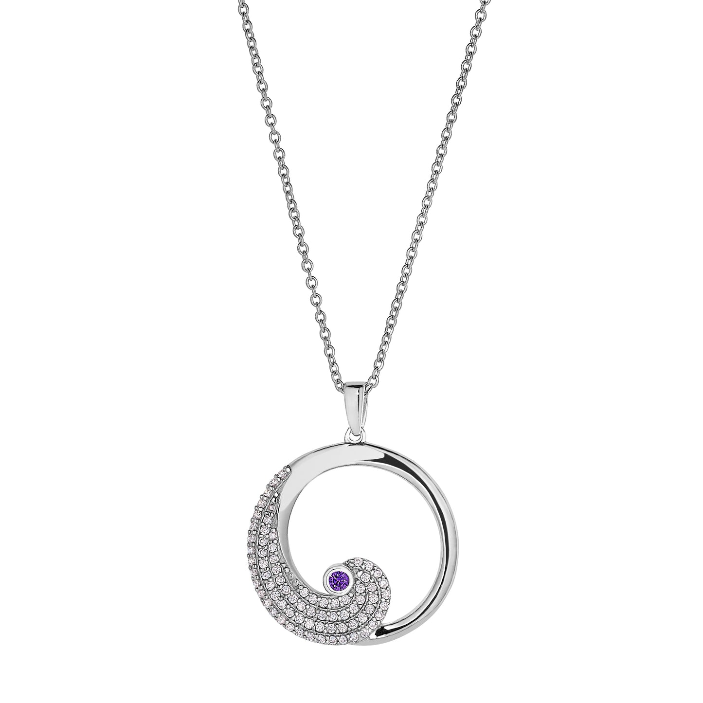 February Amethyst Birthstone Pendant