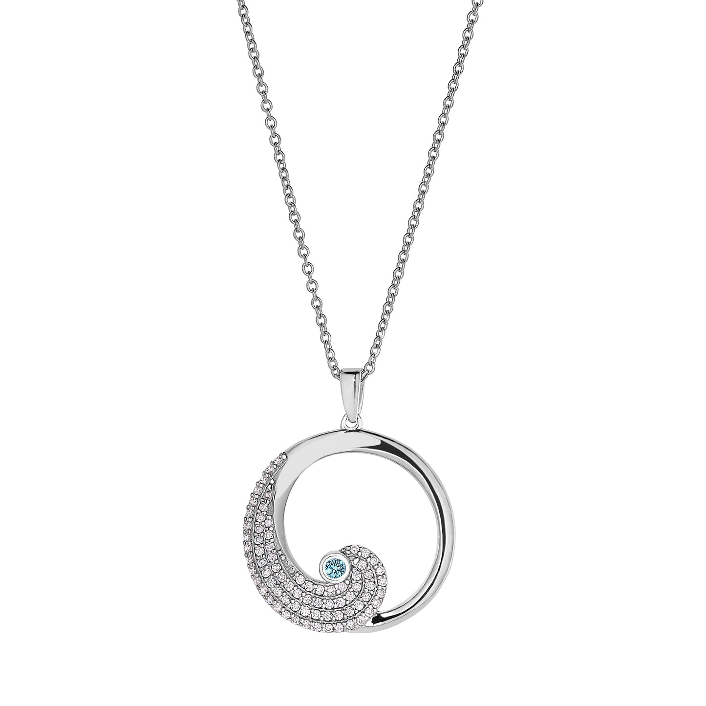 March Aquamarine Birthstone Pendant