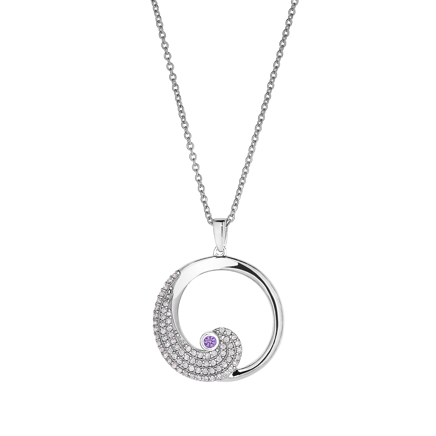 June Light Amethyst Birthstone Pendant