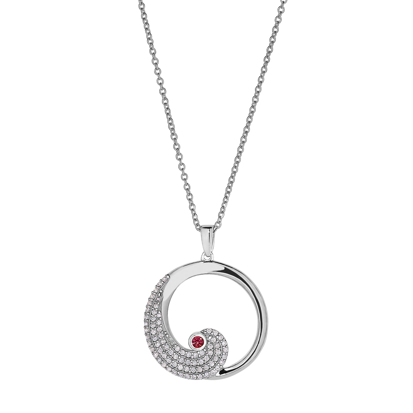 July Ruby Birthstone Pendant