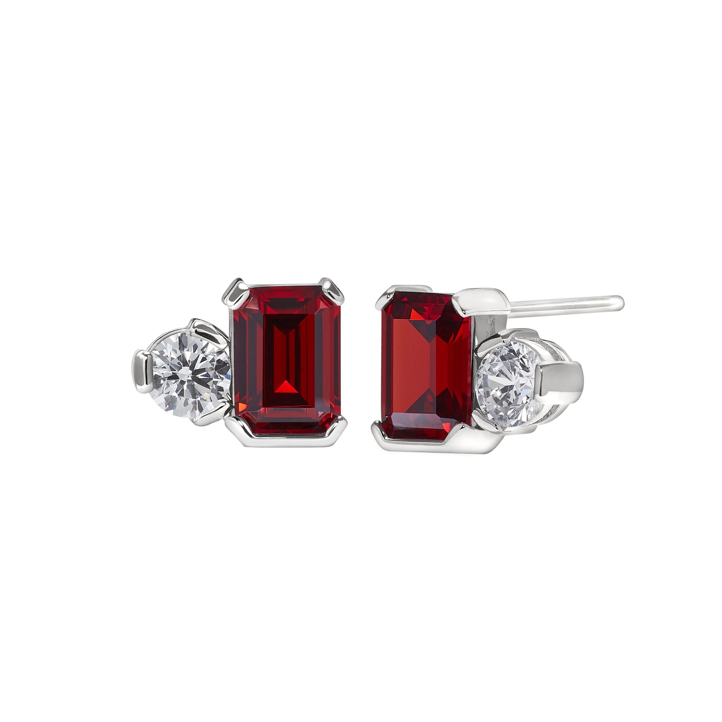 January Emerald Cut Birthstone Earrings (BL2441E1)