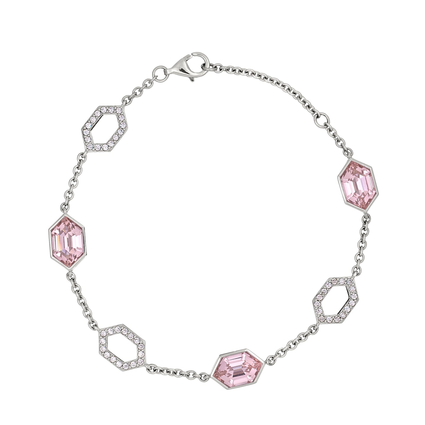 Morganite Hexagon Bracelet (BL2442B)