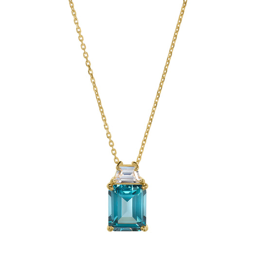 Blue Zircon Spinel Necklace   (BL2446NG)