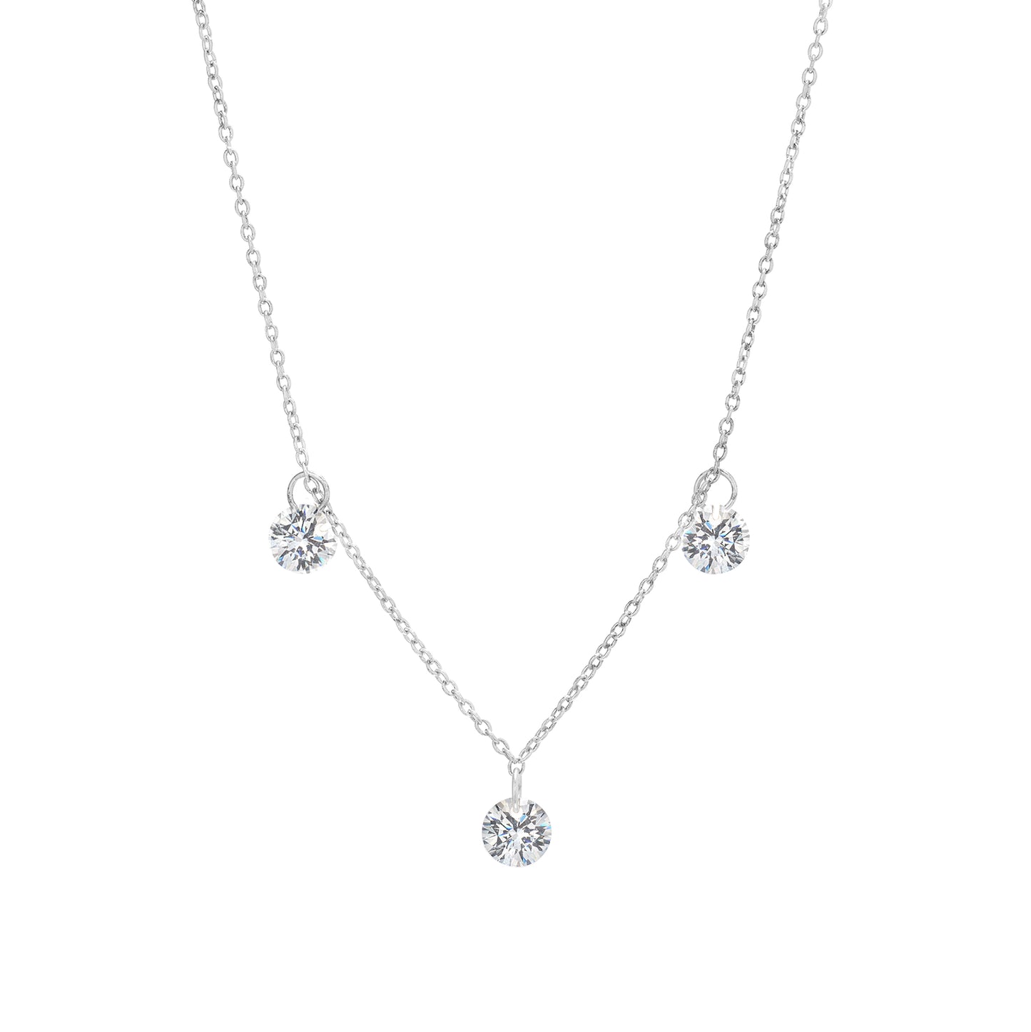 Three Stone Dangle Necklace (BL2450N)