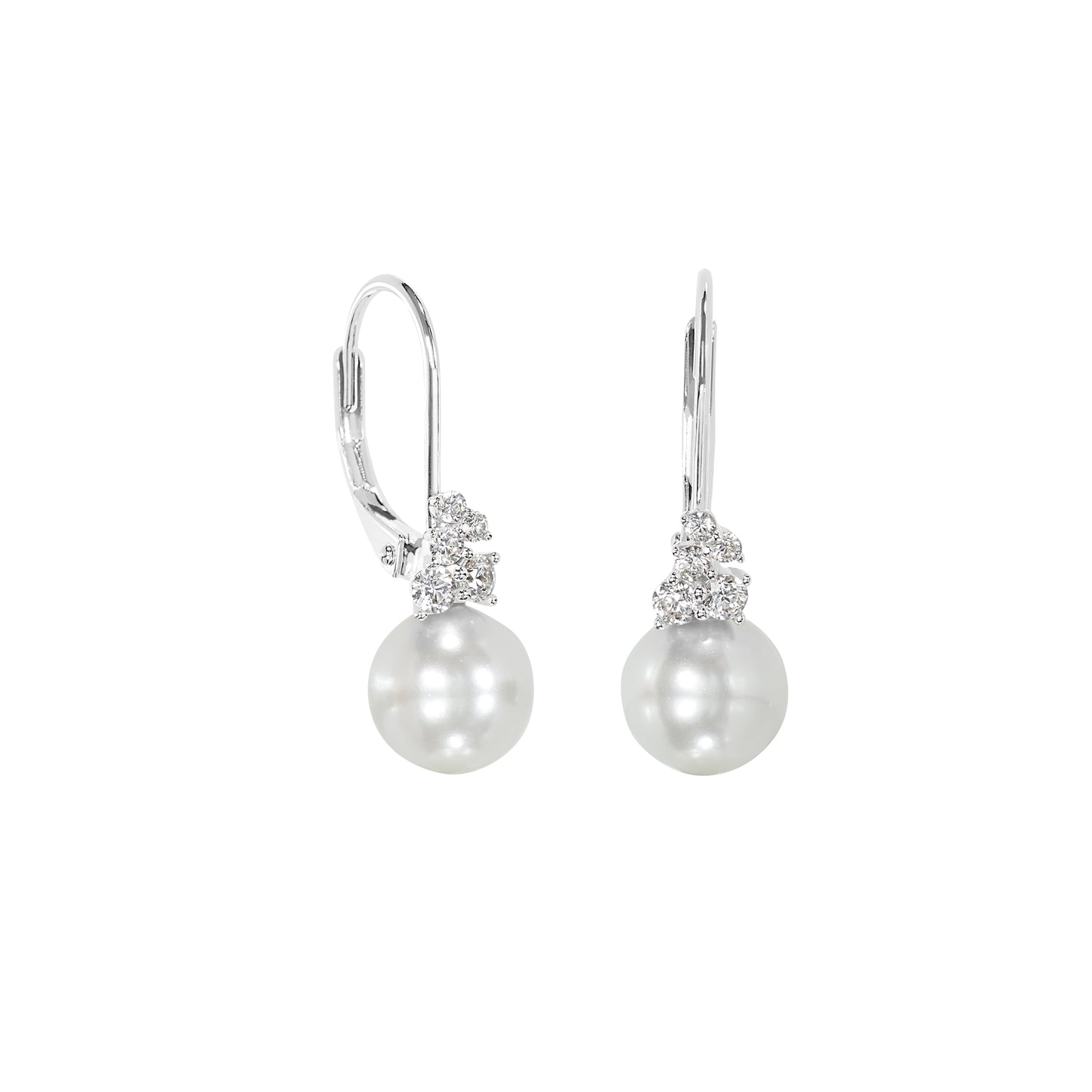 Pearl and Leaf Drop Earrings   (BL2451E)