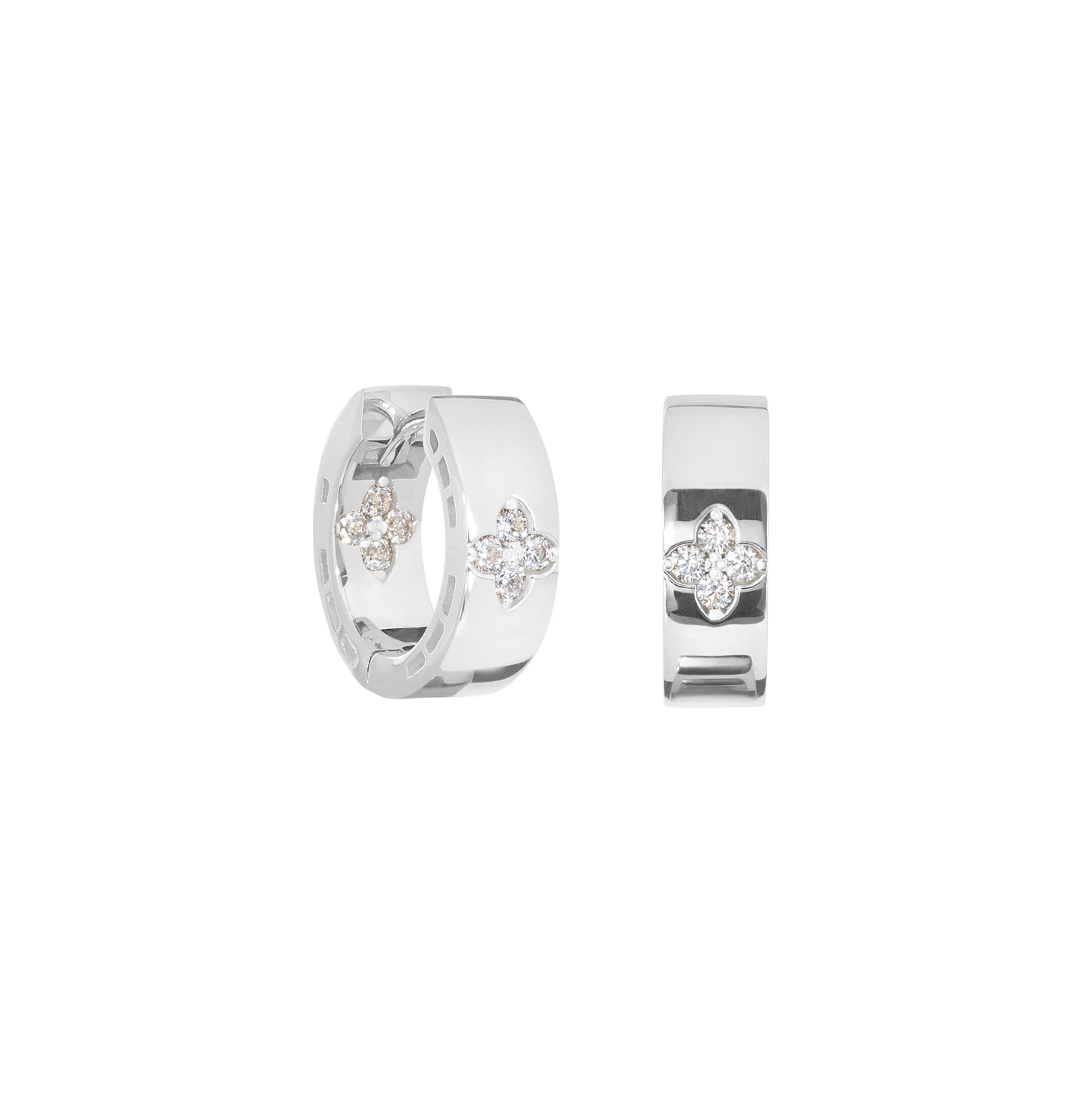 Clover Huggie Hoop Earrings   (BL2454E)