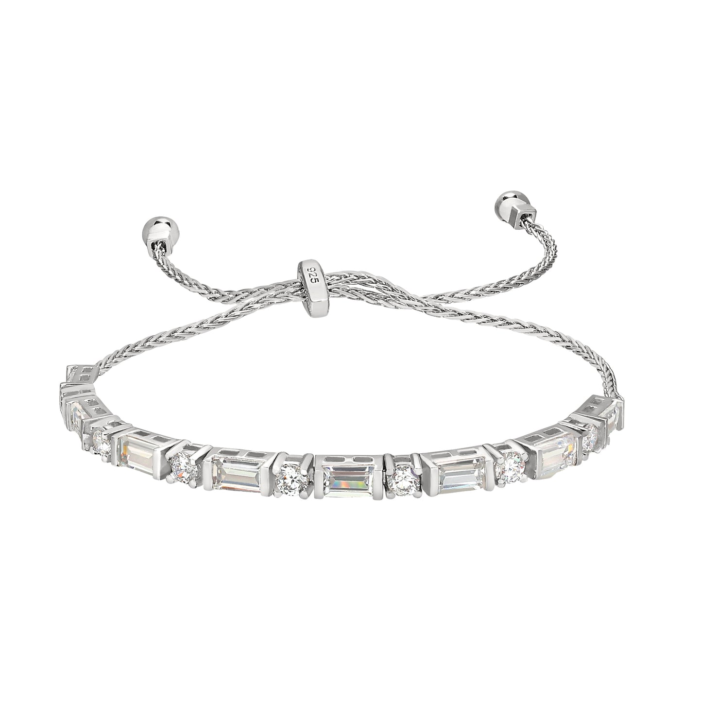 Round and Emerald Simulated Diamond Bolo Bracelet (BL2473B)
