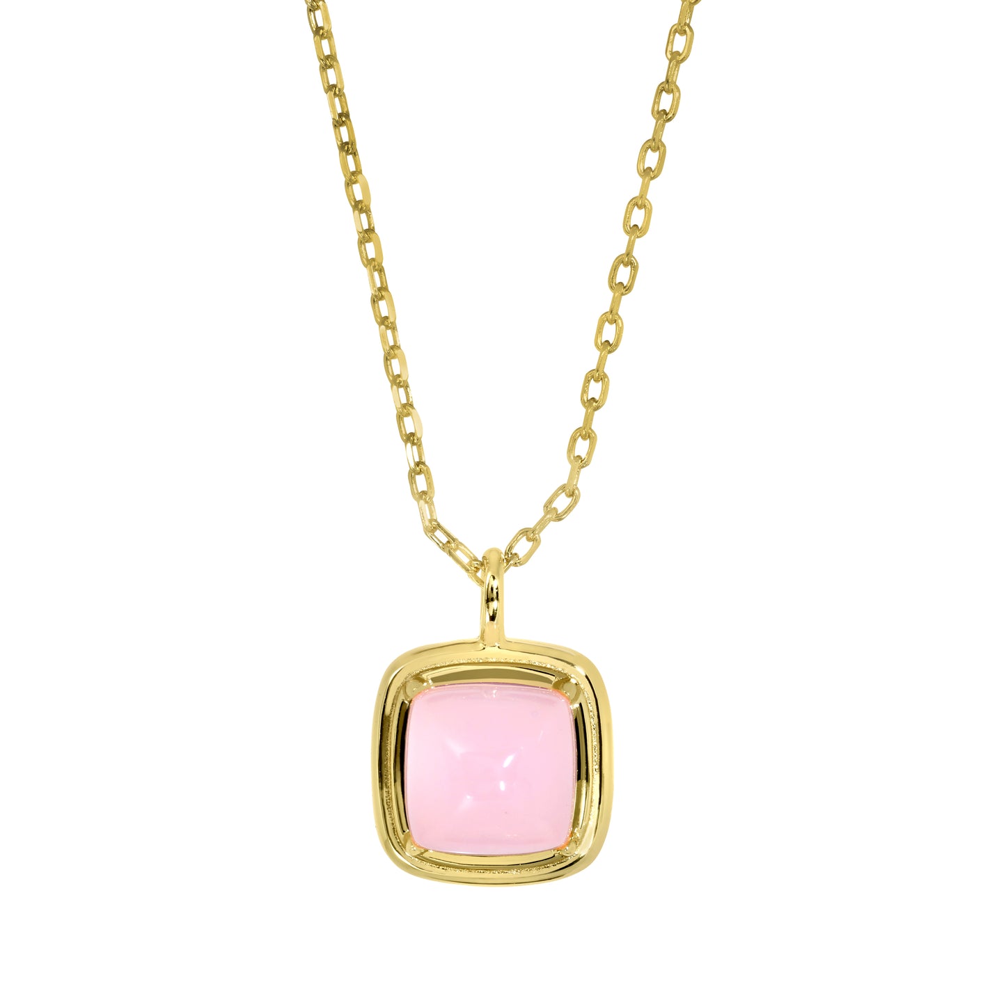 Cushion Cut Pink Stone Pendant (BL3005NG)