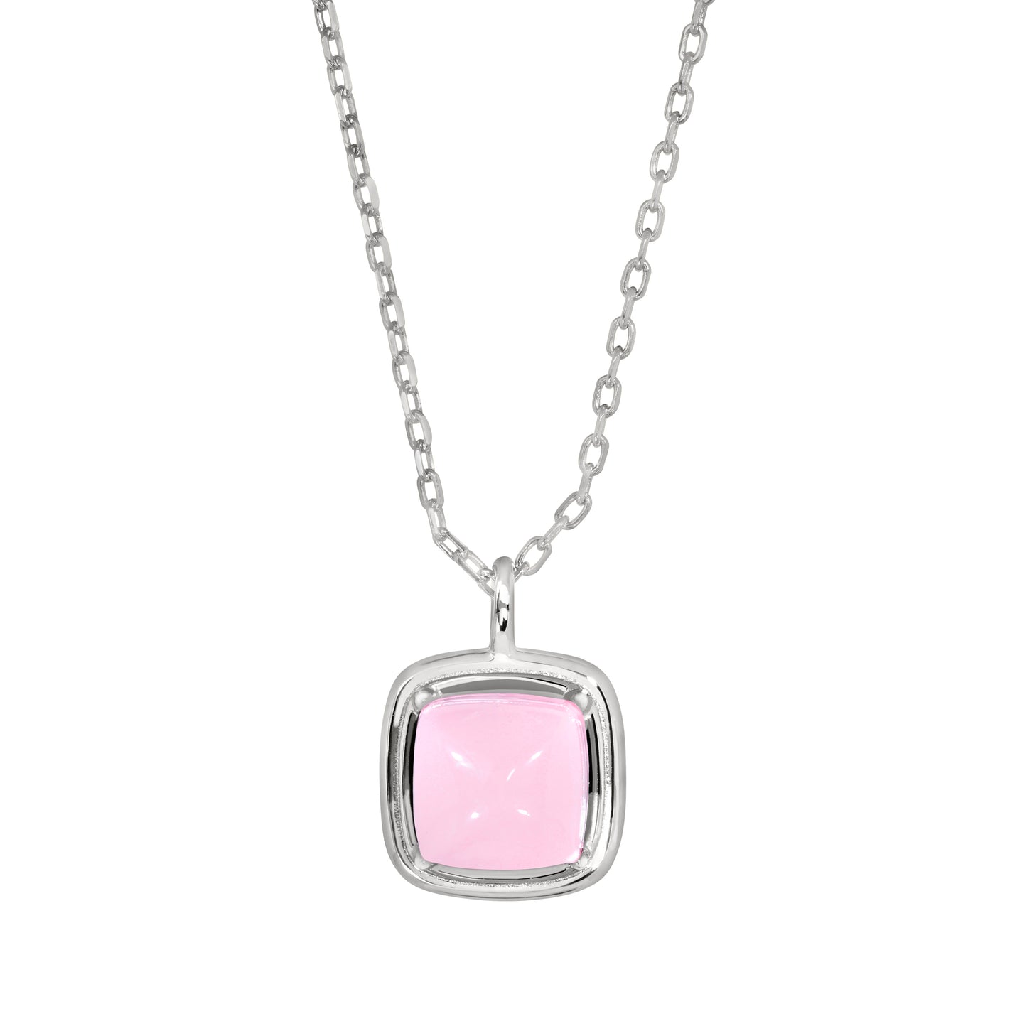 Cushion Cut Pink Stone Pendant (BL3005N)