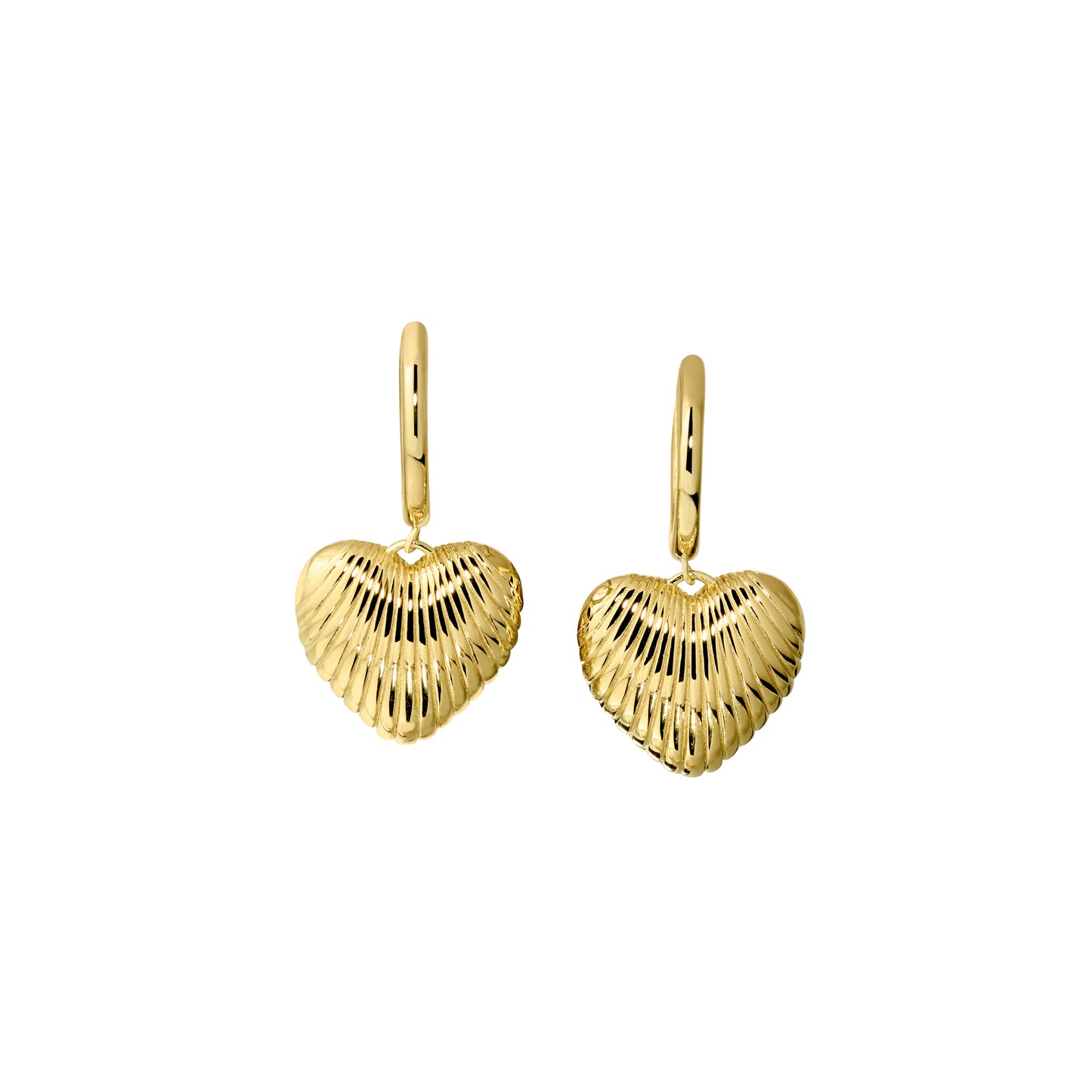 Shell Pattern Heart Drop Earrings (BL3012EG)