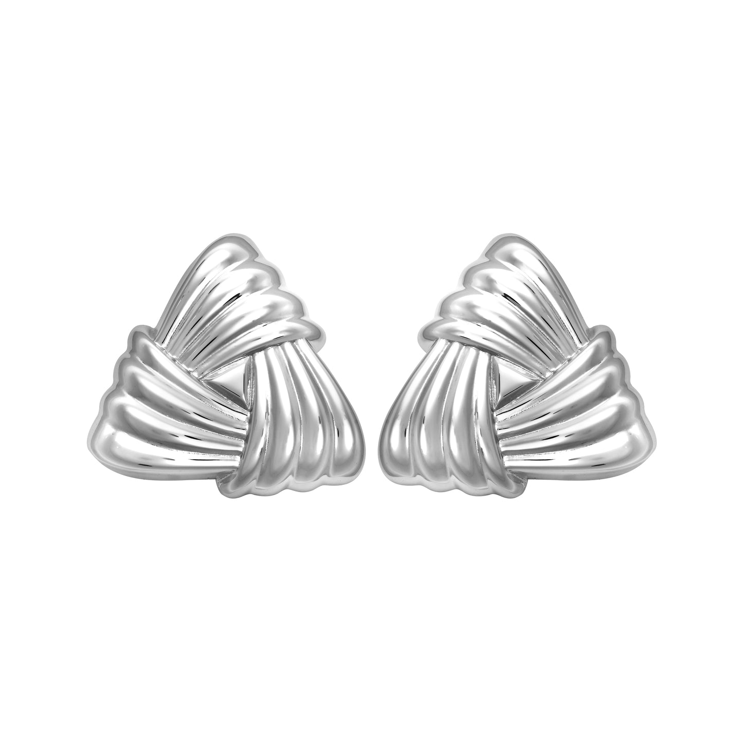 Woven Triangle Large Stud Earrings