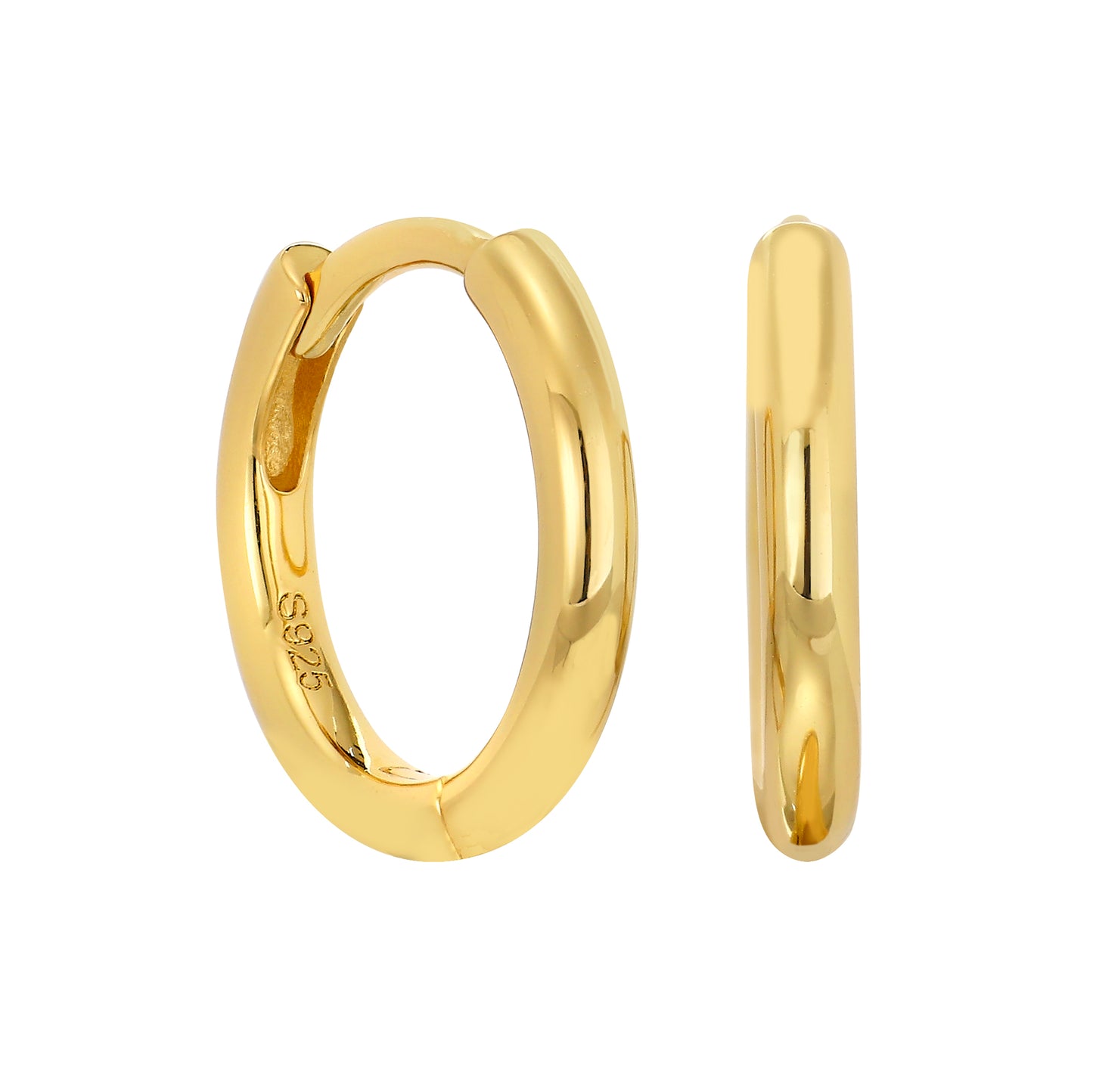 Large Plain Polished Hoop Earrings