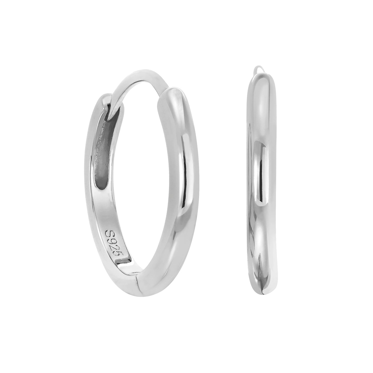 Medium Plain Polished Hoop Earrings