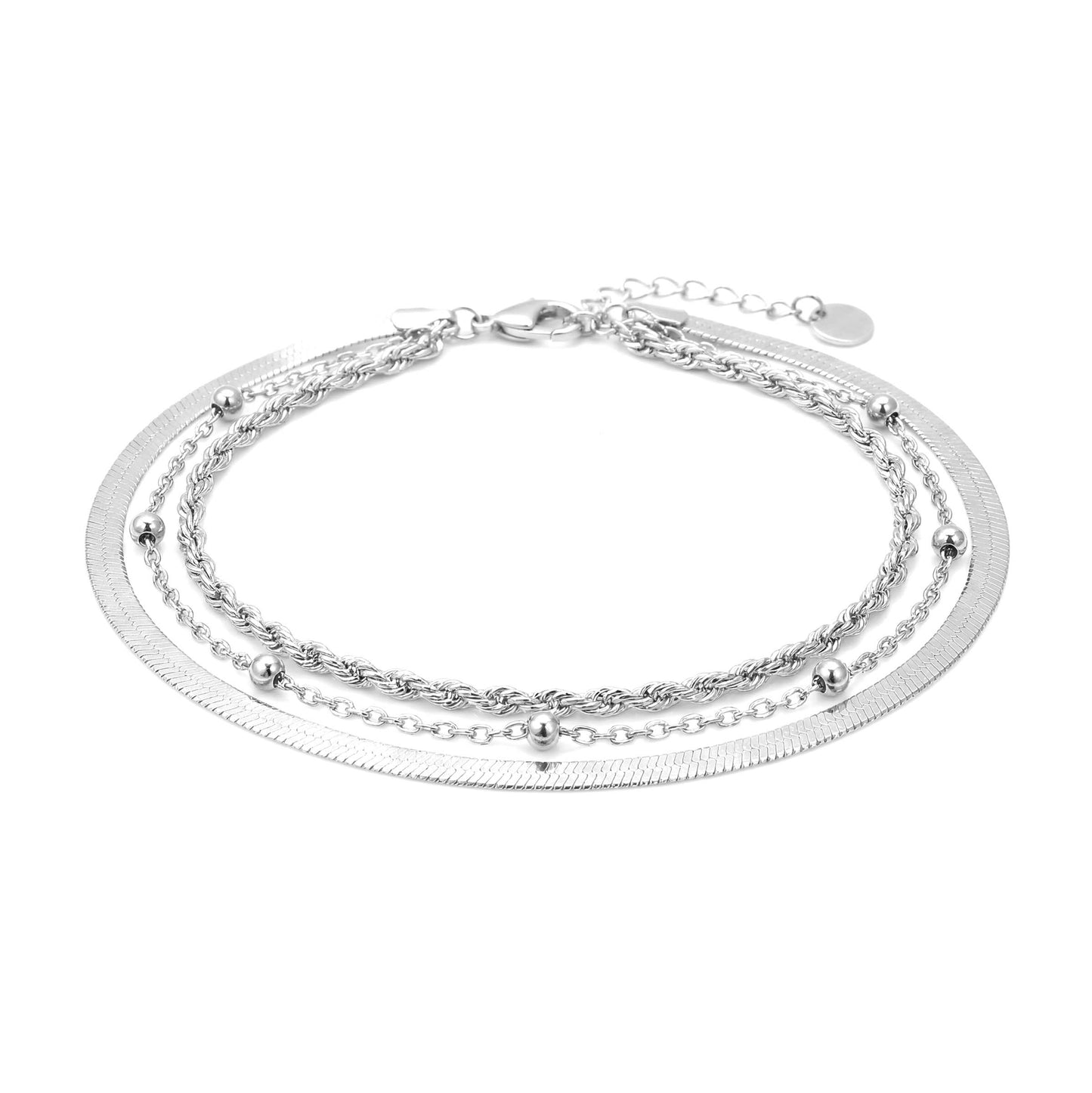 Herringbone, Beaded, and Twisted Bracelet Stack