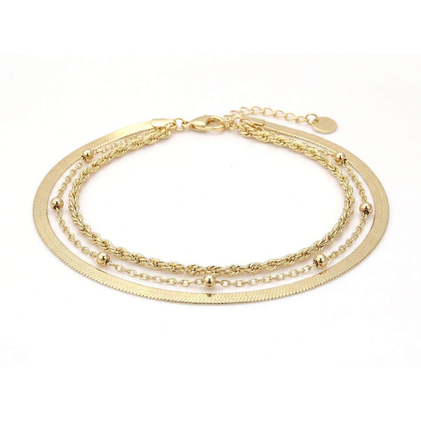 Herringbone, Beaded, and Twisted Bracelet Stack