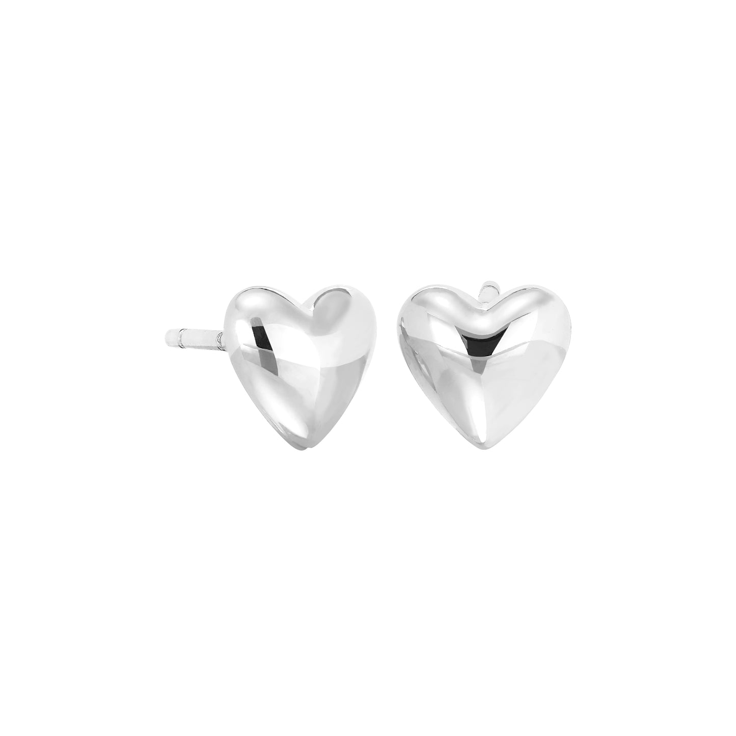 Polished Heart Stud Earrings