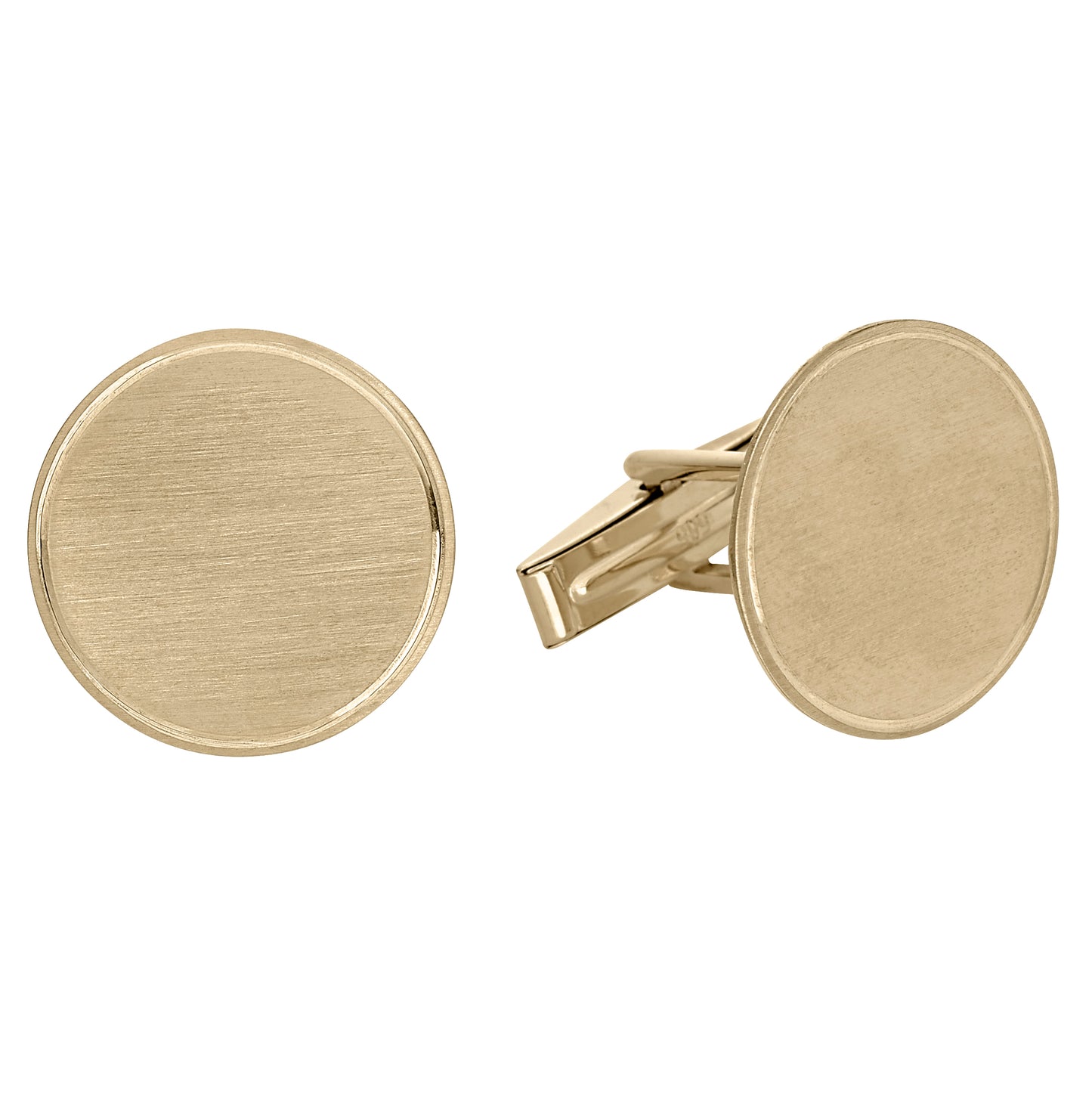 Round Satined Cufflinks with Single Border (KCL-930)
