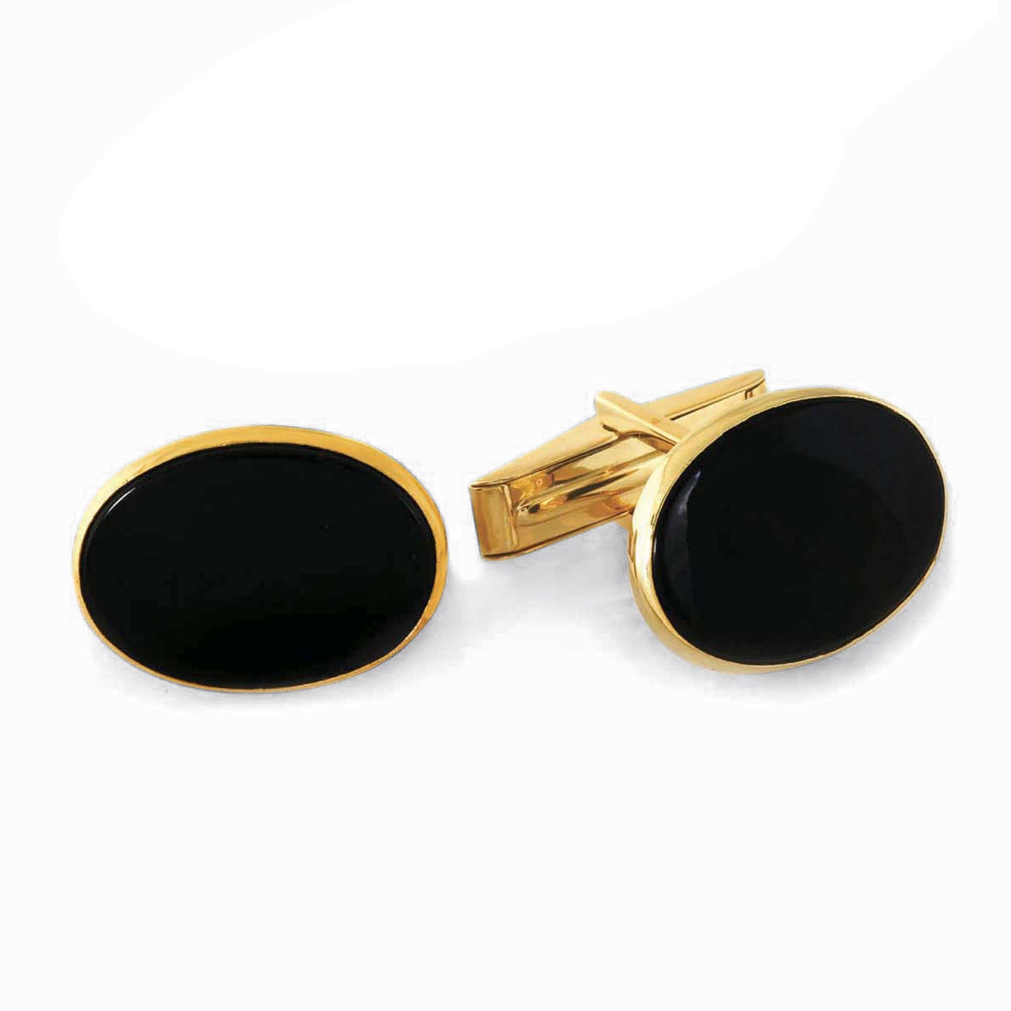 Oval Black Onyx Cufflinks (KCL-985)