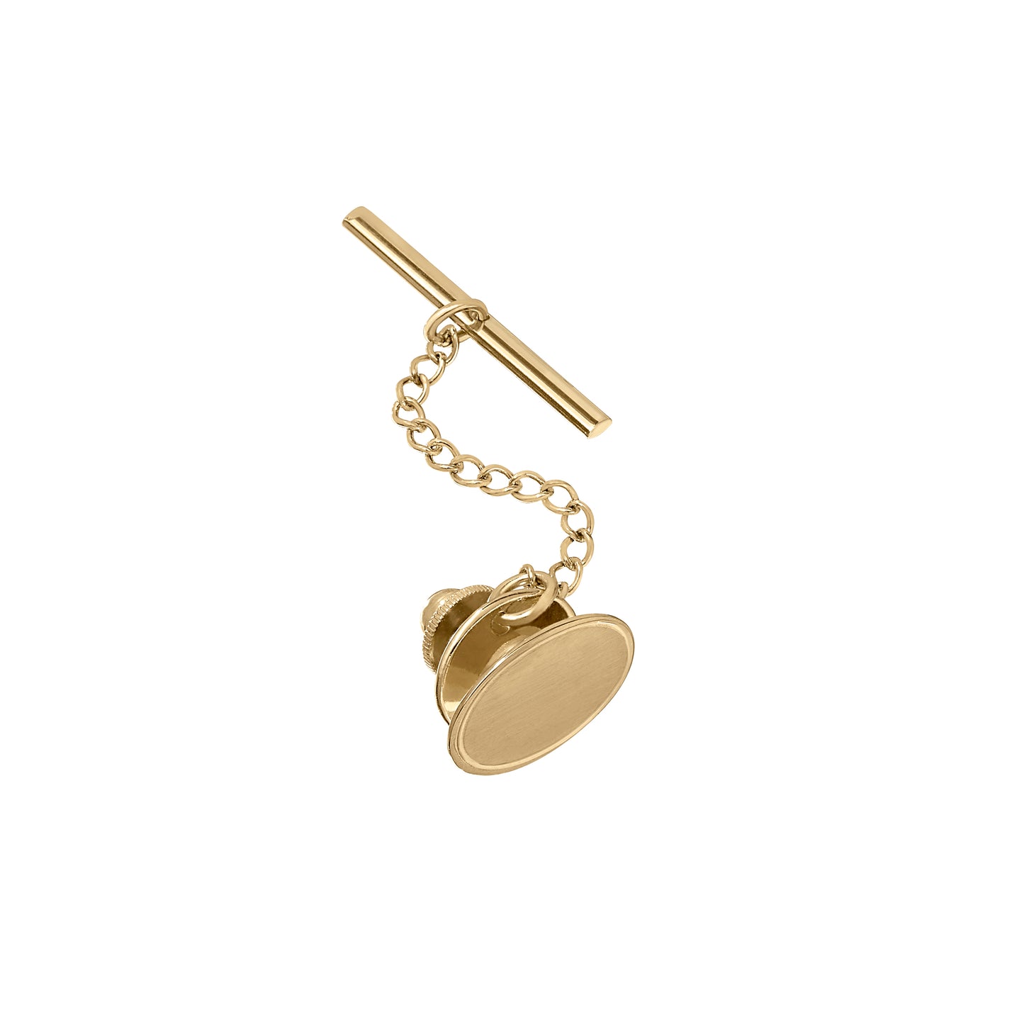 Satined Oval Tie Tack with Single Line Border (KTT-921)