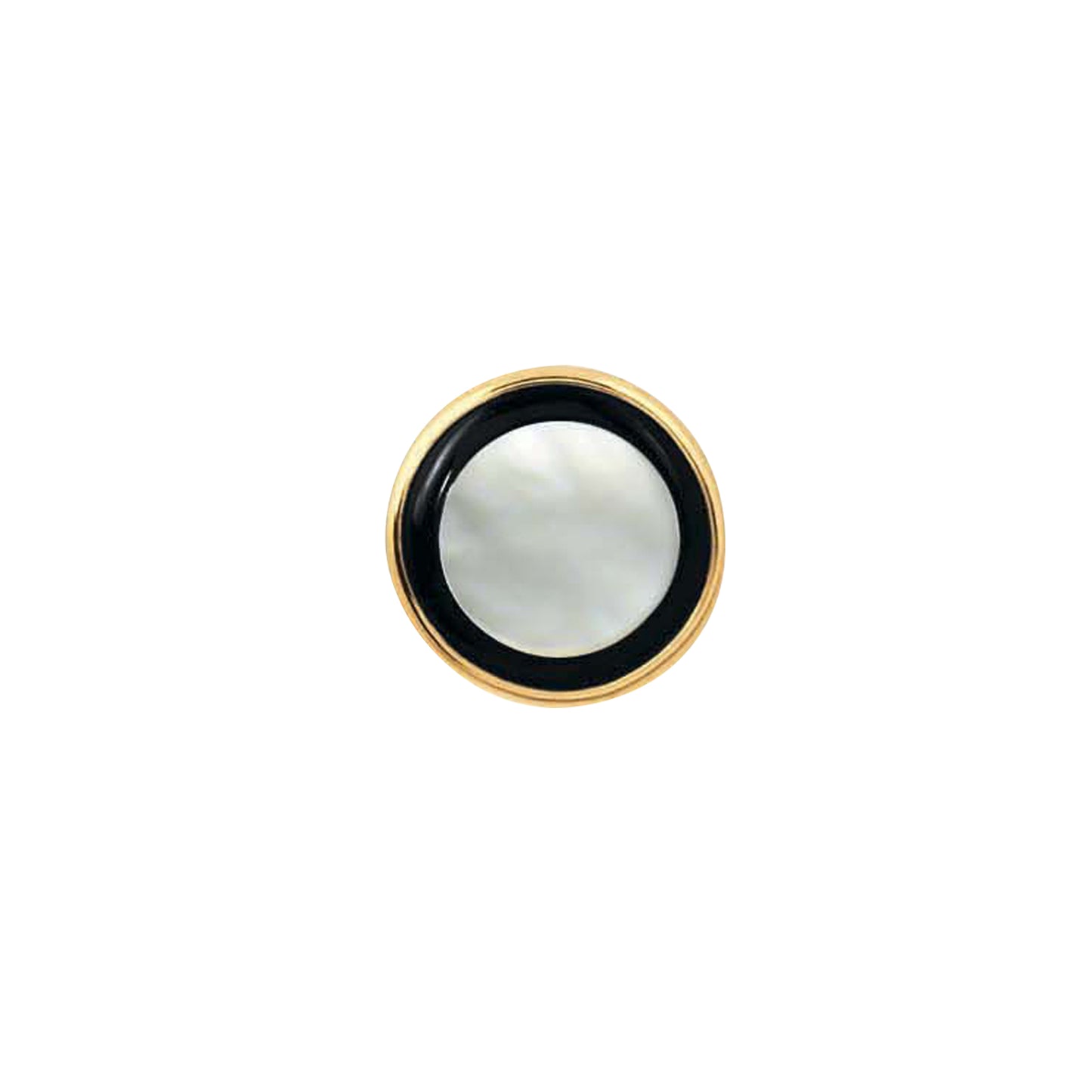 Round Black Onyx and Mother of Pearl Tie Tack (KTT-981)