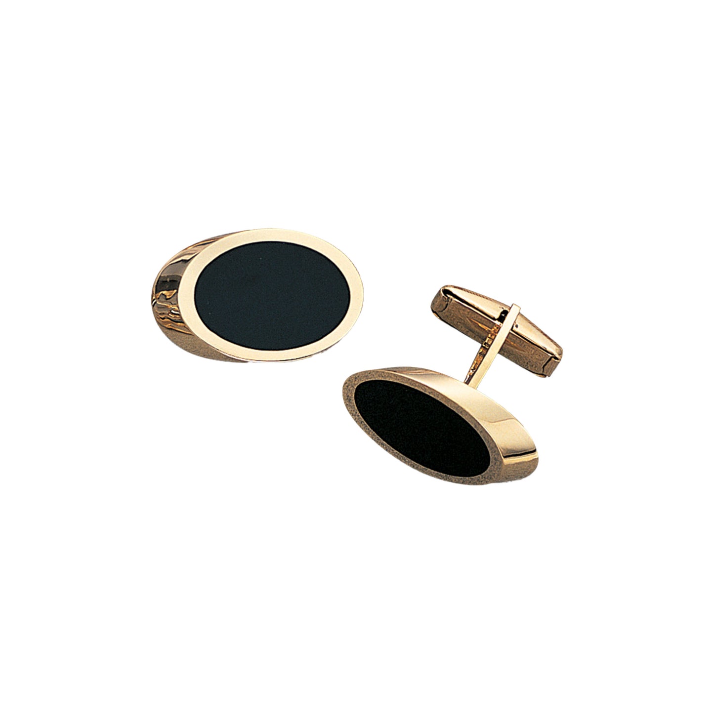 Wedge Black Onyx Inlay Cufflinks (LKCL-23K-NU)