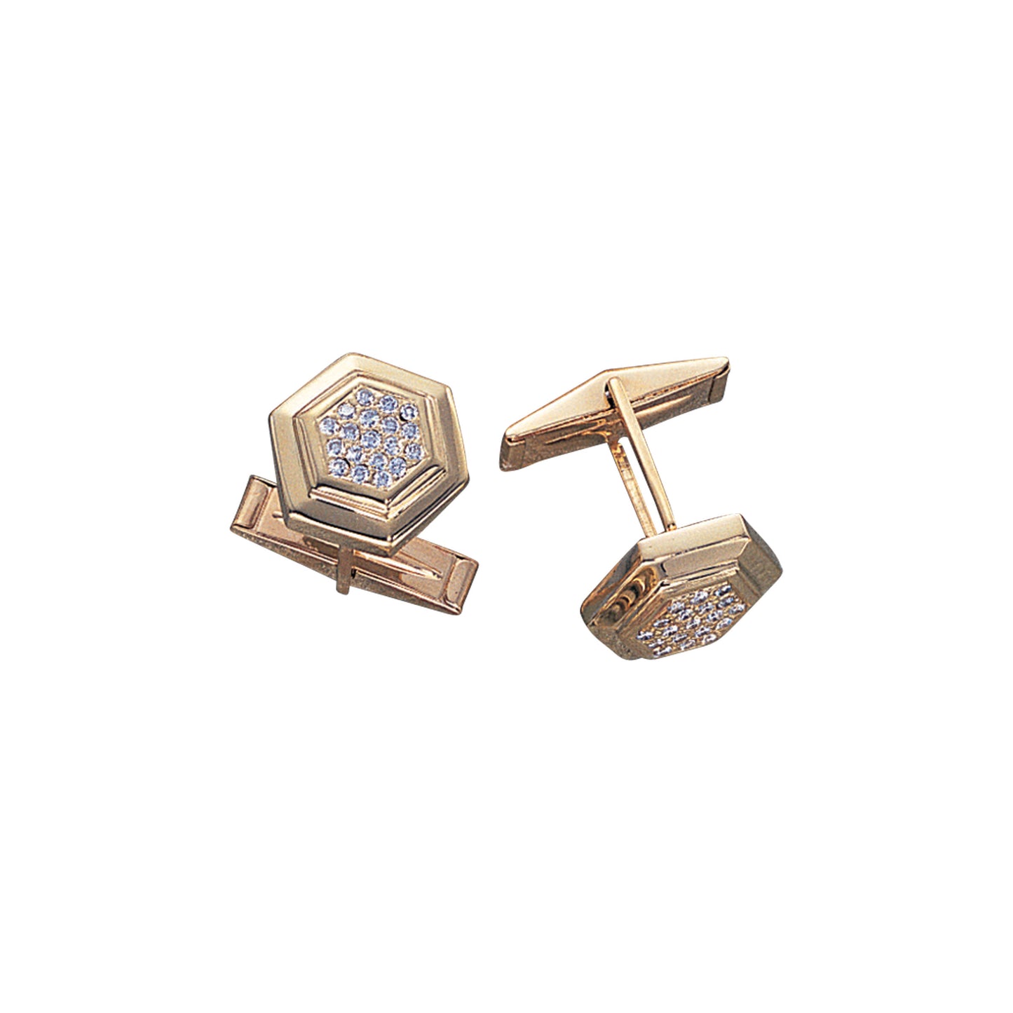 Hexagan Diamond Cufflinks (LKCL-27Q-D)