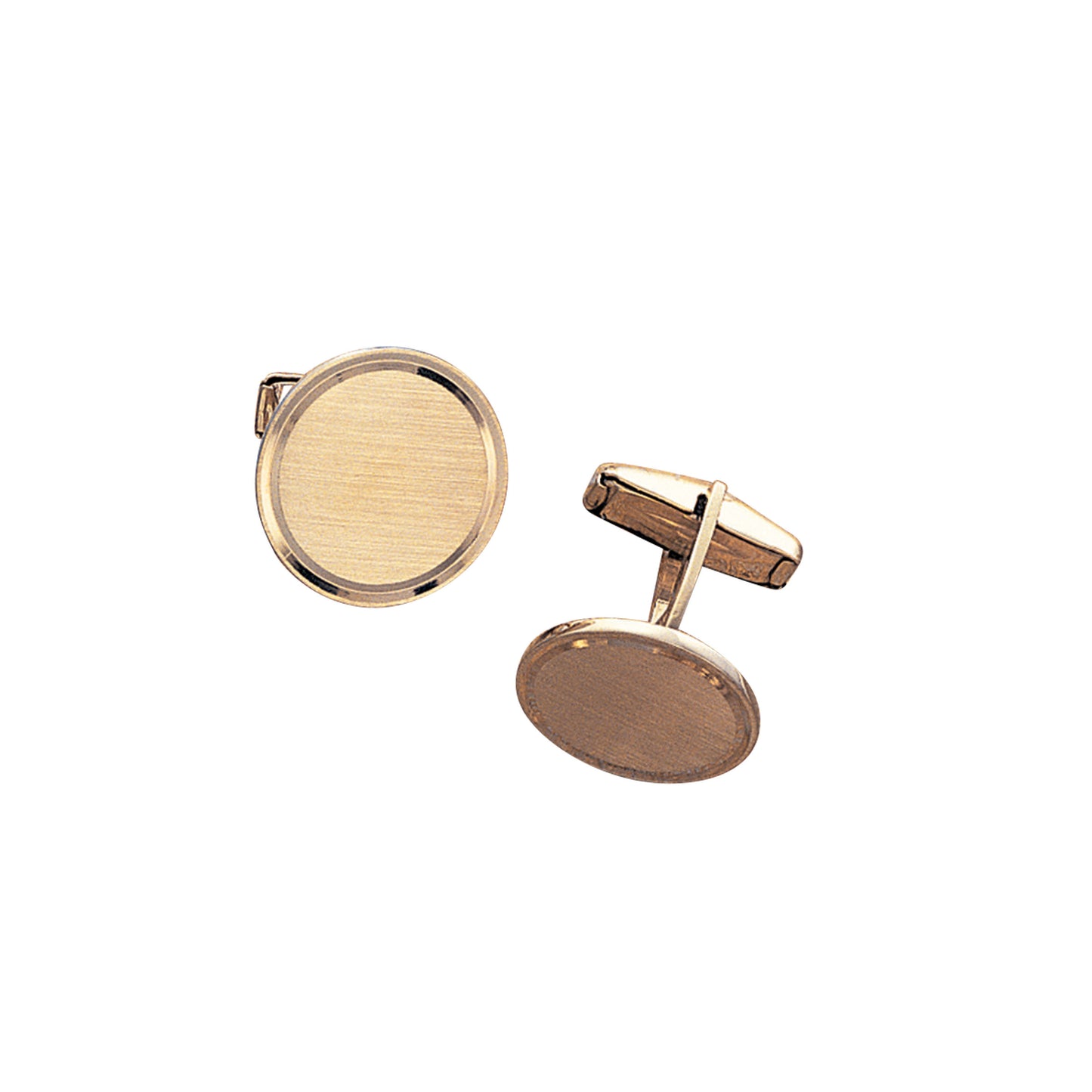 Heavyweight Satined Round Cufflinks with Border (LKCL-4E-060)