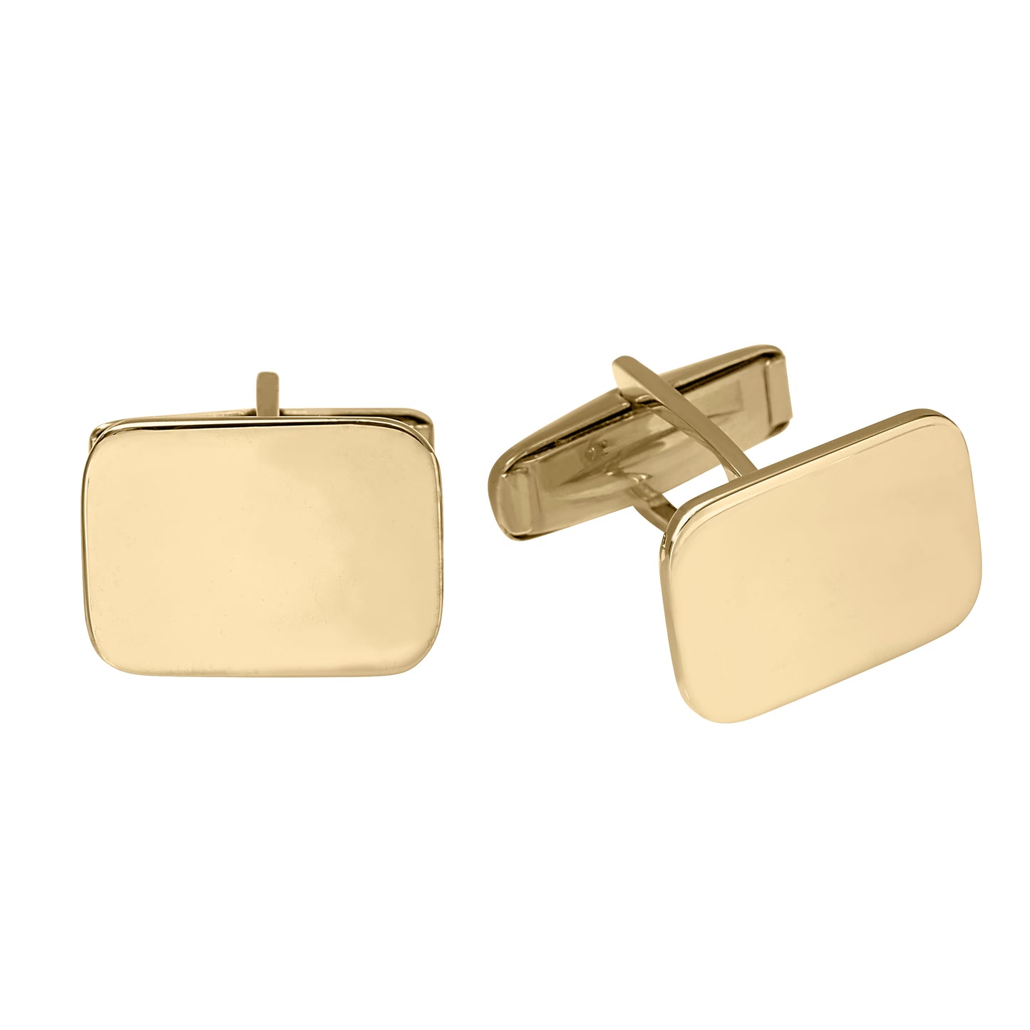 Heavyweight Polished Rectangle Cufflinks with Rounded Corners (LKCL-LFP-060)