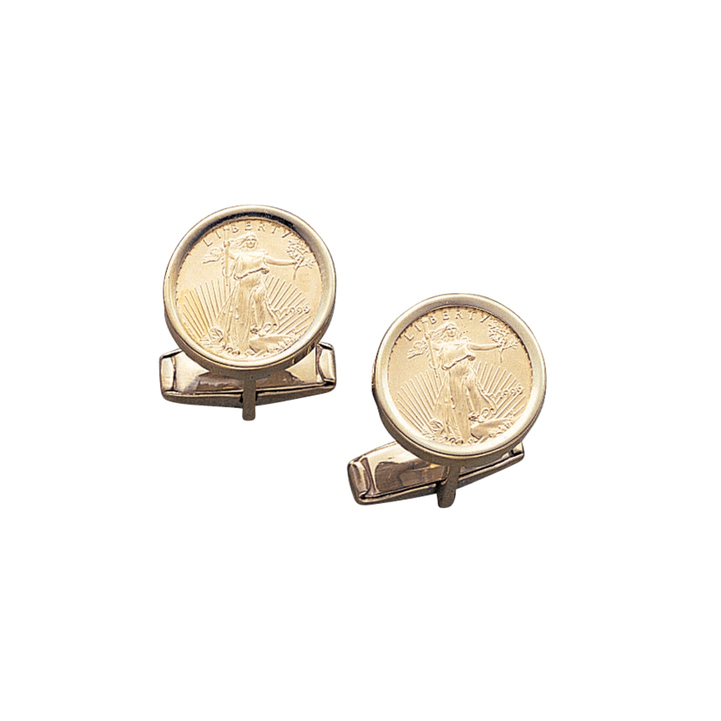 Round Plain Border Coin Cufflinks (LKCL-SM-10)