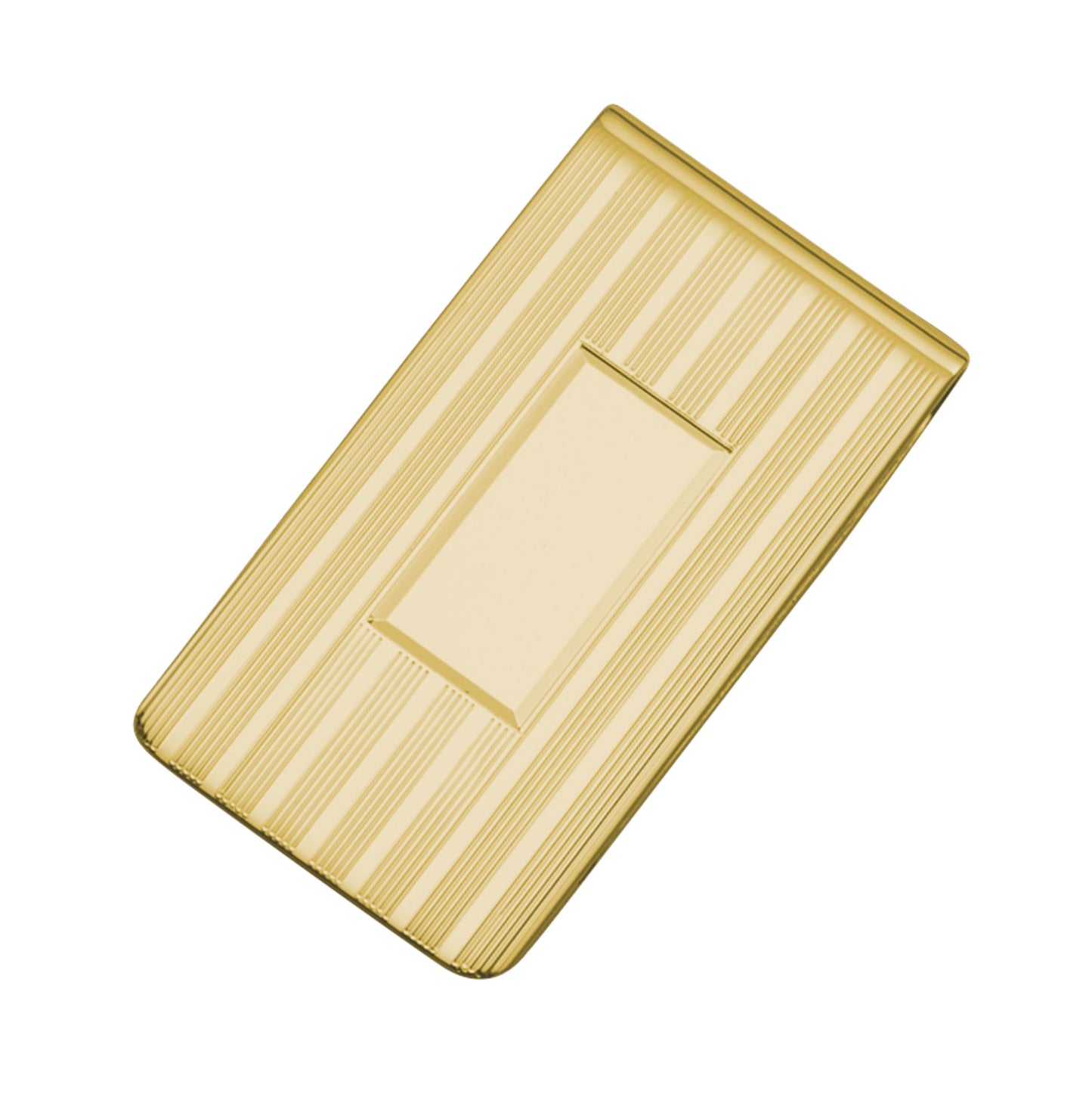 Striped Money Clip with Central Polished Rectangle (LKMC-1046)