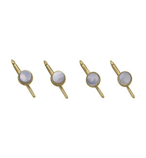 Round Mother of Pearl Stud Set (LKSS-1T-MOP)