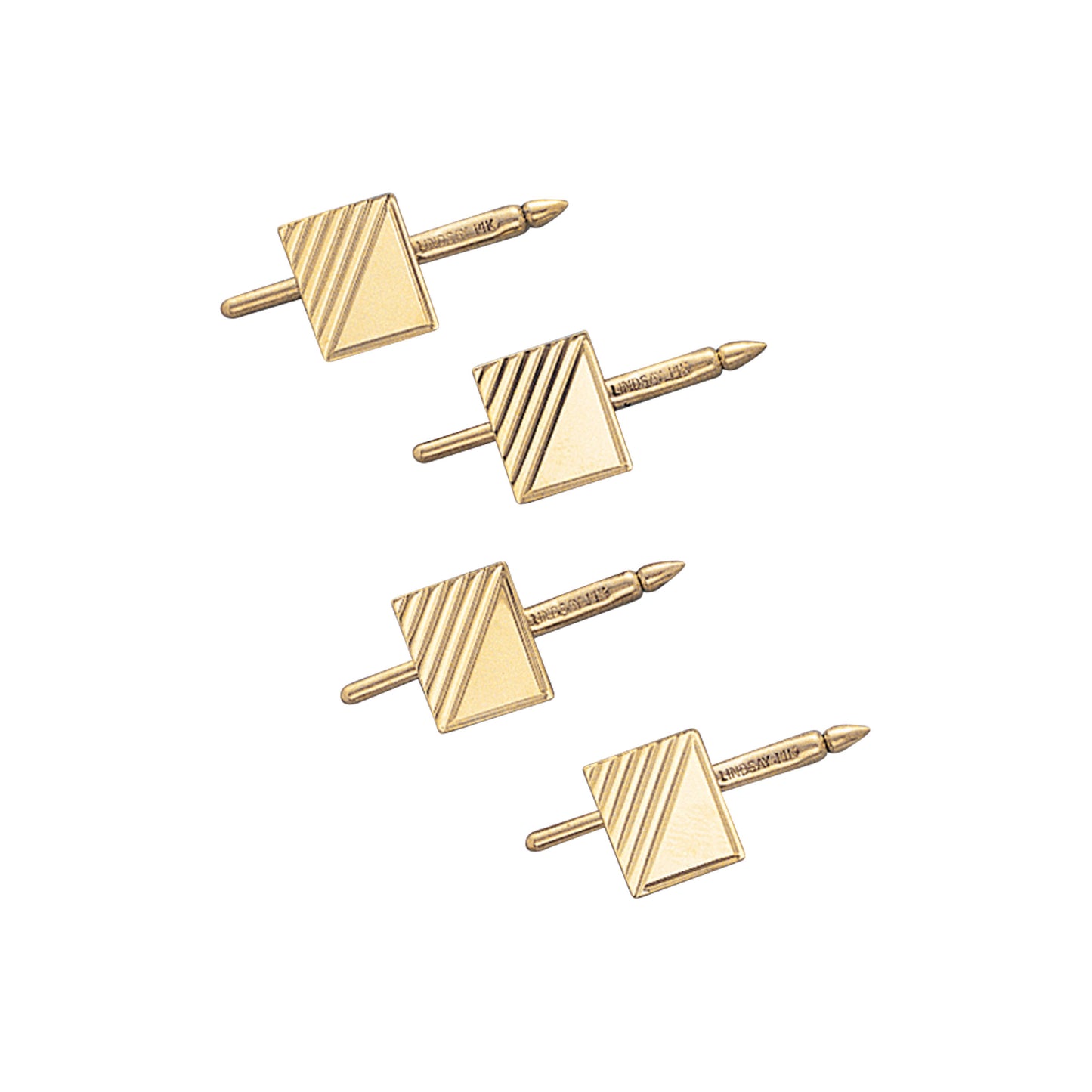 Rectangle Stud Set with Diagonal Lined Corners (LKSS-21N)