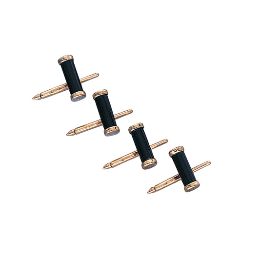 Black Onyx Cylinder Stud Set   (LKSS-23H)