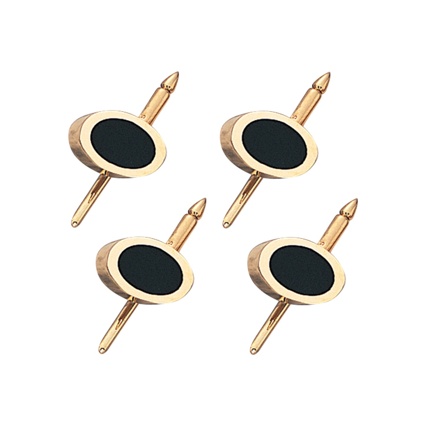 Oval Inlaid Black Onyx Stud Set (LKSS-23L-NU)