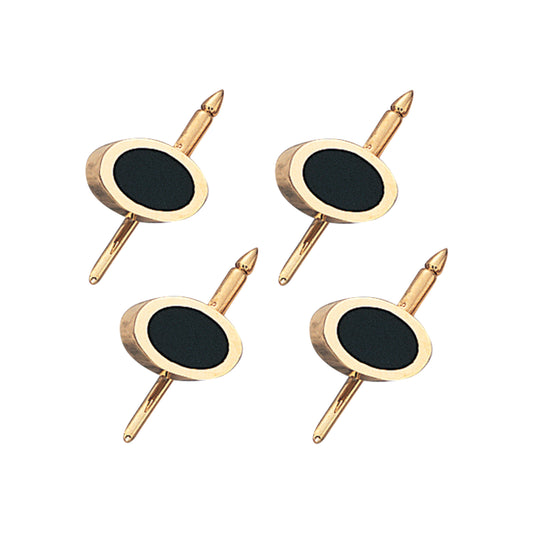 Oval Inlaid Black Onyx Stud Set   (LKSS-23L-NU)